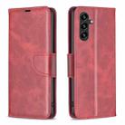 For Samsung Galaxy A05s Lambskin Texture Pure Color Flip Leather Phone Case(Red) - 1