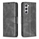 For Samsung Galaxy S24 5G Lambskin Texture Pure Color Flip Leather Phone Case(Black) - 1