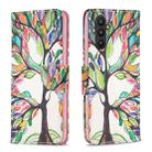 For Samsung Galaxy A25 5G Colored Drawing Pattern Leather Phone Case(Tree Life) - 1