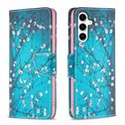 For Samsung Galaxy S23 FE 5G Colored Drawing Pattern Leather Phone Case(Plum Blossom) - 1