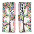 For Samsung Galaxy S24 5G Colored Drawing Pattern Leather Phone Case(Tree Life) - 1