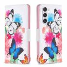 For Samsung Galaxy S24 5G Colored Drawing Pattern Leather Phone Case(Butterflies) - 1