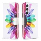 For Samsung Galaxy S24 5G Colored Drawing Pattern Leather Phone Case(Sun Flower) - 1