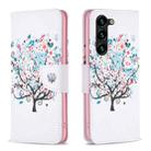 For Samsung Galaxy S24+ 5G Colored Drawing Pattern Leather Phone Case(Tree) - 1