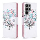 For Samsung Galaxy S24 Ultra 5G Colored Drawing Pattern Leather Phone Case(Tree) - 1