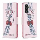 For Samsung Galaxy A35 Colored Drawing Pattern Leather Phone Case(Giraffe) - 1