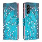 For Samsung Galaxy A35 Colored Drawing Pattern Leather Phone Case(Plum Blossom) - 1