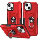 For iPhone 15 Plus Ring Holder Armor Hybrid Phone Case(Red) - 1