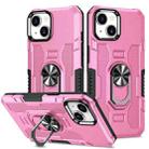 For iPhone 15 Ring Holder Armor Hybrid Phone Case(Pink) - 1