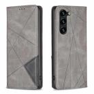 For Samsung Galaxy S24+ 5G Rhombus Texture Magnetic Leather Phone Case(Grey) - 1