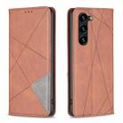 For Samsung Galaxy S24+ 5G Rhombus Texture Magnetic Leather Phone Case(Brown) - 1