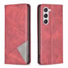 For Samsung Galaxy S24 5G Rhombus Texture Magnetic Leather Phone Case(Red) - 1