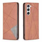 For Samsung Galaxy S24 5G Rhombus Texture Magnetic Leather Phone Case(Brown) - 1