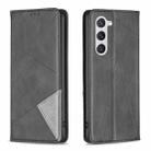 For Samsung Galaxy S24 5G Rhombus Texture Magnetic Leather Phone Case(Black) - 1