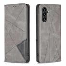 For Samsung Galaxy A55 Rhombus Texture Magnetic Leather Phone Case(Grey) - 1