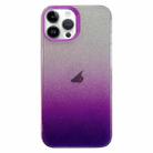 For iPhone 14 Pro Max Double Sided IMD Gradient Glitter PC Phone Case(Purple) - 1