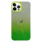 For iPhone 14 Pro Max Double Sided IMD Gradient Glitter PC Phone Case(Green) - 1