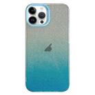 For iPhone 14 Pro Max Double Sided IMD Gradient Glitter PC Phone Case(Blue) - 1