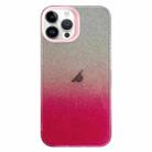 For iPhone 14 Pro Max Double Sided IMD Gradient Glitter PC Phone Case(Pink) - 1