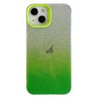 For iPhone 14 Double Sided IMD Gradient Glitter PC Phone Case(Green) - 1