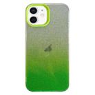 For iPhone 12 Double Sided IMD Gradient Glitter PC Phone Case(Green) - 1