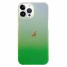 For iPhone 14 Pro Max Double Sided IMD Laser Gradient PC Phone Case(Green) - 1