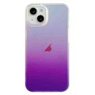 For iPhone 14 Double Sided IMD Laser Gradient PC Phone Case(Purple) - 1