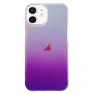 For iPhone 12 Double Sided IMD Laser Gradient PC Phone Case(Purple) - 1