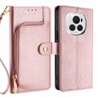 For Honor Magic6 Pro Zipper Bag Leather Phone Case(Rose Gold) - 1