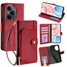 For Honor 400 Pro Global 160.8mm Zipper Bag Leather Phone Case(Red) - 1