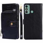 For ZTE Blade A53 4G Zipper Bag Leather Phone Case(Black) - 1