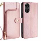 For ZTE Anshin Family Zipper Bag Leather Phone Case(Rose Gold) - 1