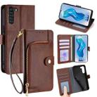 For ZTE nubia S 5G A403ZT Zipper Bag Leather Phone Case(Brown) - 1