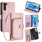 For ZTE nubia S 5G A403ZT Zipper Bag Leather Phone Case(Rose Gold) - 1