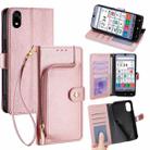 For ZTE Kantan Sumaho 4 A402ZT Zipper Bag Leather Phone Case(Rose Gold) - 1