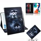 For Huawei MatePad Colored Drawing Pattern Horizontal Flip PU Leather Case with Holder & Card Slots & Wallet(Wolf Dog) - 1