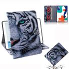 For Huawei MatePad Colored Drawing Pattern Horizontal Flip PU Leather Case with Holder & Card Slots & Wallet(Tiger) - 1