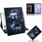 For Samsung Galaxy Tab A8.4 (2020) Colored Drawing Pattern Horizontal Flip PU Leather Case with Holder & Card Slots & Wallet(Wolf Dog) - 1