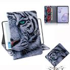 For Samsung Galaxy Tab A8.4 (2020) Colored Drawing Pattern Horizontal Flip PU Leather Case with Holder & Card Slots & Wallet(Tiger) - 1