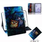 For Samsung Galaxy Tab A8.4 (2020) Colored Drawing Pattern Horizontal Flip PU Leather Case with Holder & Card Slots & Wallet(Owl) - 1