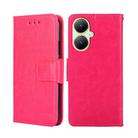For vivo Y35+ 5G Crystal Texture Leather Phone Case(Rose Red) - 1