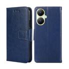 For vivo Y35+ 5G Crystal Texture Leather Phone Case(Royal Blue) - 1