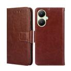 For vivo Y35+ 5G Crystal Texture Leather Phone Case(Brown) - 1