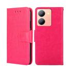 For vivo Y78 5G Crystal Texture Leather Phone Case(Rose Red) - 1