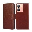 For vivo Y78 5G Crystal Texture Leather Phone Case(Brown) - 1