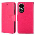 For Huawei nova 12 5G Crystal Texture Leather Phone Case(Rose Red) - 1