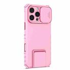 For iPhone 16 Pro Max Stereoscopic Holder Sliding Camshield Phone Case(Pink) - 2