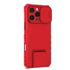 For iPhone 16 Pro Max Stereoscopic Holder Sliding Camshield Phone Case(Red) - 2