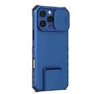 For iPhone 16 Pro Max Stereoscopic Holder Sliding Camshield Phone Case(Blue) - 2