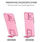 For iPhone 16 Pro Stereoscopic Holder Sliding Camshield Phone Case(Pink) - 3